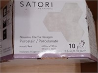 Box of Satori Brand Hexagon Porcelain Tiles 10PC