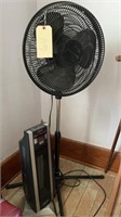 Fan and oscillating heater