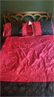 Queen bed Thomasville mattress, and bedding