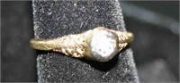Ladies 14K Diamond Antique Ring, 2.35 Grams,