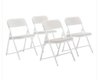 Plastic Seat Metal Frame Folding Chair (Set of 4)
