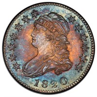 25C 1820 LARGE 0 BROWNING 2. PCGS MS66  CAC