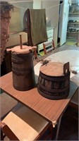 Butter churn, wooden well bucket