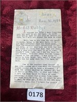 Artistic letter to Soldier WW2 Beer, Peace