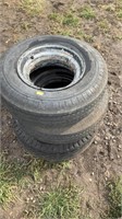 Set of three tires with rims, size 8–14.5