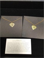 A & S gold plated sterling silver heart necklaces