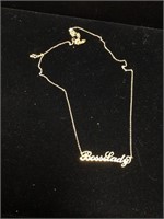 Boss lady 14k gold over sterling silver necklace