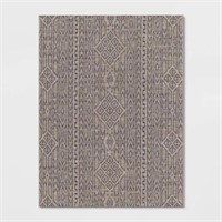 Outlined Geo Pattern Outdoor Rug Neutral -