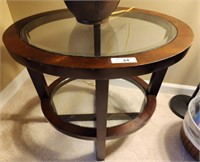 OVAL 2 TIER END TABLE GLASS TOP