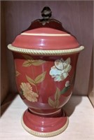 COVERED FLORAL URN 14IN