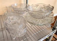 CLEAR PRESSED AND FOOTED BOWLS