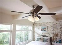 52 in. LED Indoor Brushed Nickel Ceiling Fan