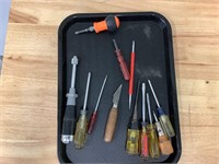 Screwdriver and misc tool tray lot