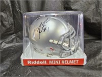 Autographed Justin Fields Mini Helmet