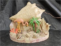 Vintage Florida Souvenir Seashell TV Lamp