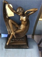 Nude woman with sheet bronze sculpture