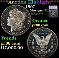 Proof ***Auction Highlight*** 1897 Morgan Dollar 1