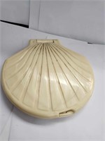 Vintage Shell Shaped Large Compact Mirror