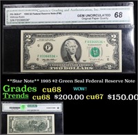 **Star Note** 1995 $2 Green Seal Federal Reserve N