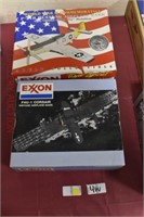 (2) Exxon Diecast Airplane Banks: