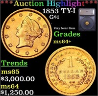 ***Auction Highlight*** 1853 Gold Dollar TY-I 1 Gr
