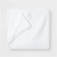 King Chunky Knit Bed Blanket White - Casaluna