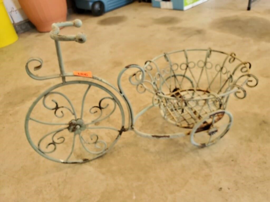 Metal bicycle planter