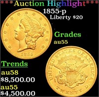 ***Auction Highlight*** 1855-p Gold Liberty Double