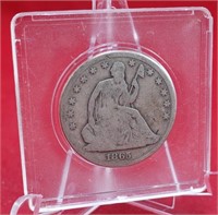 1865-S Seated Liberty Half - Note: nick @4:00