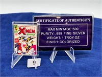The X-MEN 1 Troy Oz .999 Silver Colorized Comic