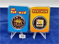 (2) 1oz .999 Silver PACMAN & Ms. PACMAN Rounds