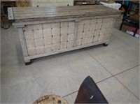 Antique General Store Counter w/ Cast Iron Legs-
