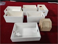 Wooden Trinket Boxes for Desktop & More Lot of 7
