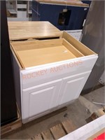 30"W White Base Cabinet with Drawer