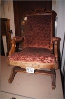 Antique Carpet Rocking Chair