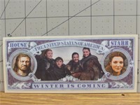 Game of thrones novelty banknote