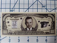 John Dillinger novelty banknote