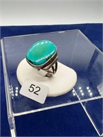 Native American Sterling Turquoise Ring Size 9.5