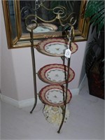 (3) French Plates On Stand
