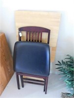 Folding Wood Chair And 2 TV Trays