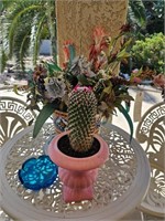 Flower Pot, Ceramic Vase W/Cactus & More