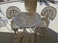 Cast Aluminum Patio Table W/2 Chairs