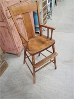 Vintage Wooden High Chair - 37 3/4"H