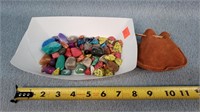 Colorful Polished Rocks & Bag
