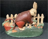 Cast Iron Door Stop Decorative Easter Rabbit.