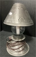 Aged Tin Lamp.