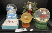 Santa Snow Globes.