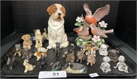 Small Cast Iron Toy Animals, Ceramic Figures.