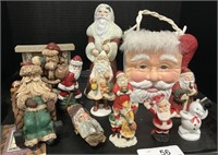 Santa Figures, Plastic Ornaments.