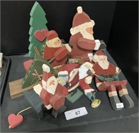 Wooden Santa Figures.